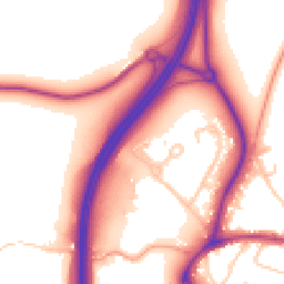 Daytime road noise heatmap for GU8 5AL