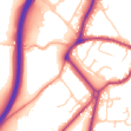 Daytime road noise heatmap for GU8 5BF
