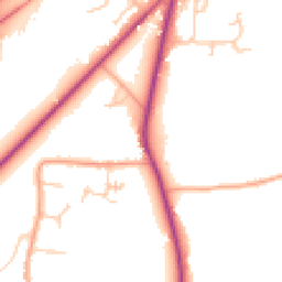 Daytime road noise heatmap for GU8 5BY