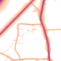 Daytime road noise heatmap for GU8 5DB