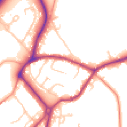 Daytime road noise heatmap for GU8 5DN