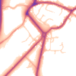 Daytime road noise heatmap for GU8 5DQ