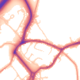 Daytime road noise heatmap for GU8 5DR