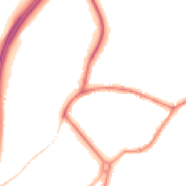 Night-time road noise heatmap for GU8 5DU