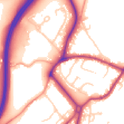 Daytime road noise heatmap for GU8 5DY