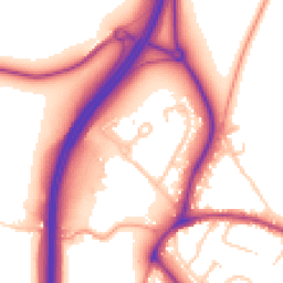 Daytime road noise heatmap for GU8 5ED