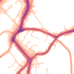 Daytime road noise heatmap for GU8 5EG