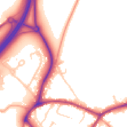 Daytime road noise heatmap for GU8 5EW