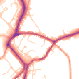 Daytime road noise heatmap for GU8 5FF