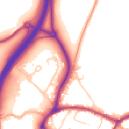 Daytime road noise heatmap for GU8 5FL