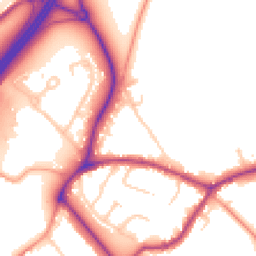 Daytime road noise heatmap for GU8 5HA