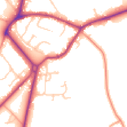 Daytime road noise heatmap for GU8 5HD