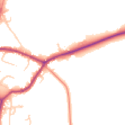 Daytime road noise heatmap for GU8 5HJ