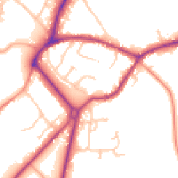 Daytime road noise heatmap for GU8 5HQ