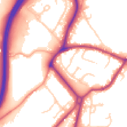 Daytime road noise heatmap for GU8 5JH