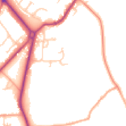 Daytime road noise heatmap for GU8 5JR