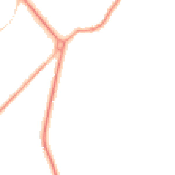 Night-time road noise heatmap for GU8 5JS