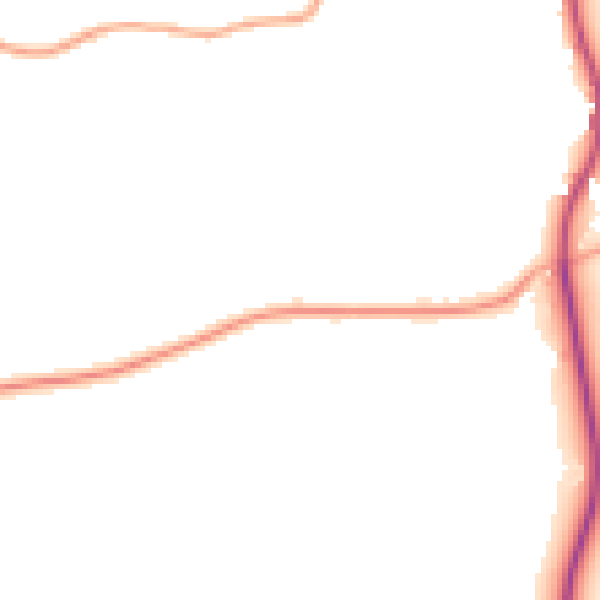 Daytime road noise heatmap for GU8 5LA