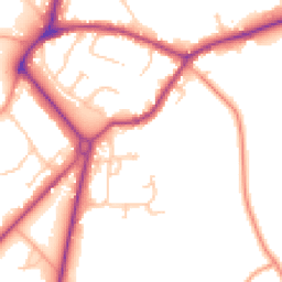 Daytime road noise heatmap for GU8 5LJ