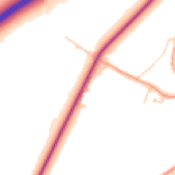 Daytime road noise heatmap for GU8 5QA