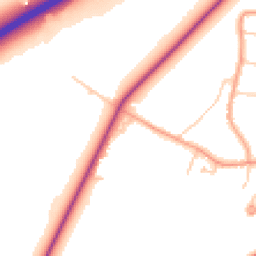 Daytime road noise heatmap for GU8 5QQ