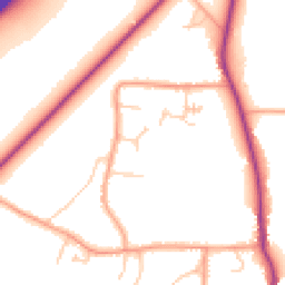 Daytime road noise heatmap for GU8 5RG