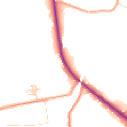 Daytime road noise heatmap for GU8 5SE