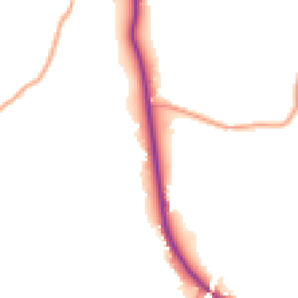 Daytime road noise heatmap for GU8 5SW
