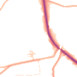 Daytime road noise heatmap for GU8 5TF