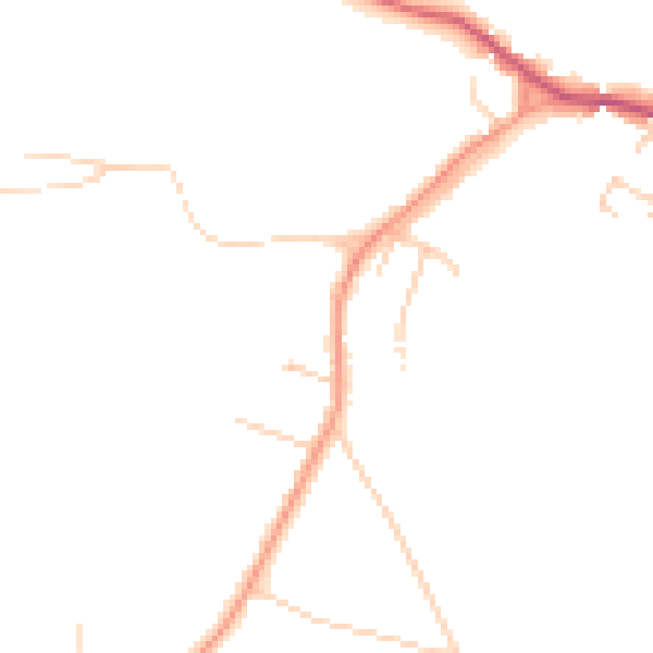 Daytime road noise heatmap for GU8 6DH