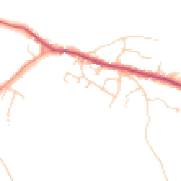 Daytime road noise heatmap for GU8 6ER