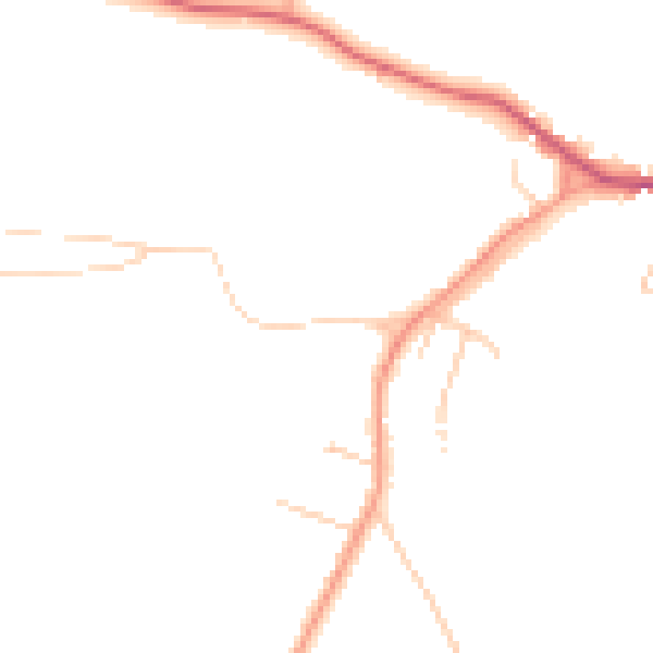 Daytime road noise heatmap for GU8 6LQ