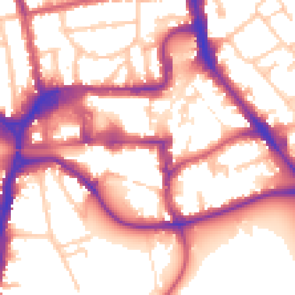 Daytime road noise heatmap for HA1 1BA