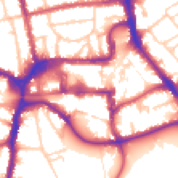 Daytime road noise heatmap for HA1 1BE