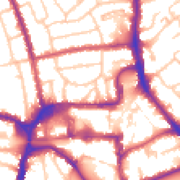 Daytime road noise heatmap for HA1 1EP
