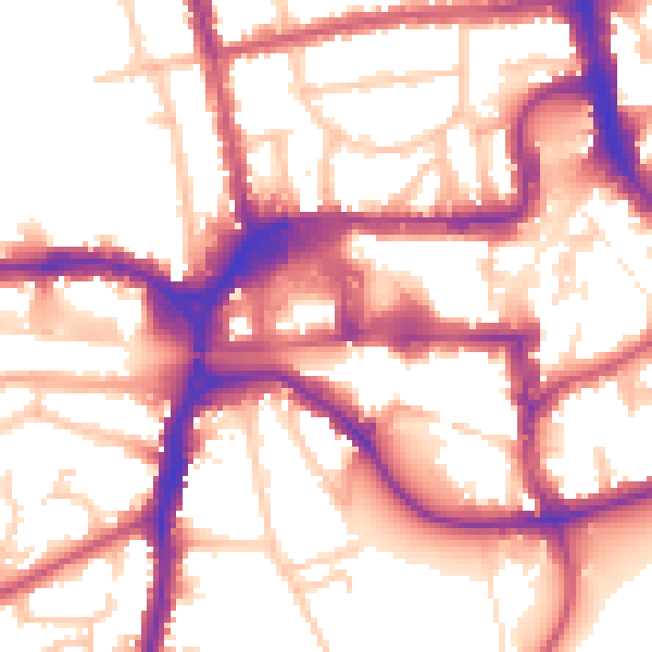 Daytime road noise heatmap for HA1 1EQ