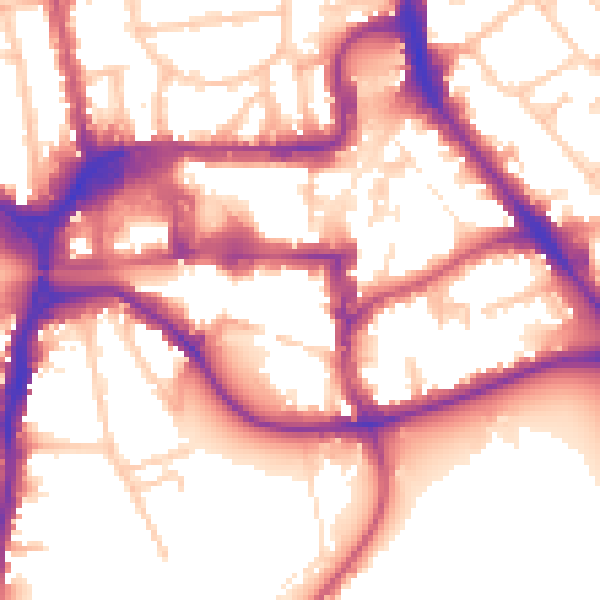 Daytime road noise heatmap for HA1 1ER