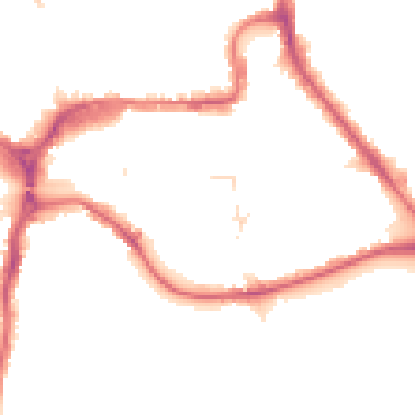 Night-time road noise heatmap for HA1 1ER