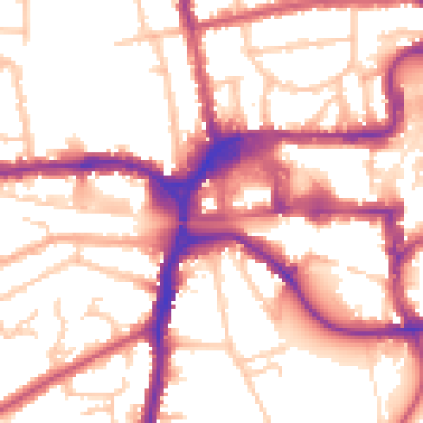 Daytime road noise heatmap for HA1 1GP
