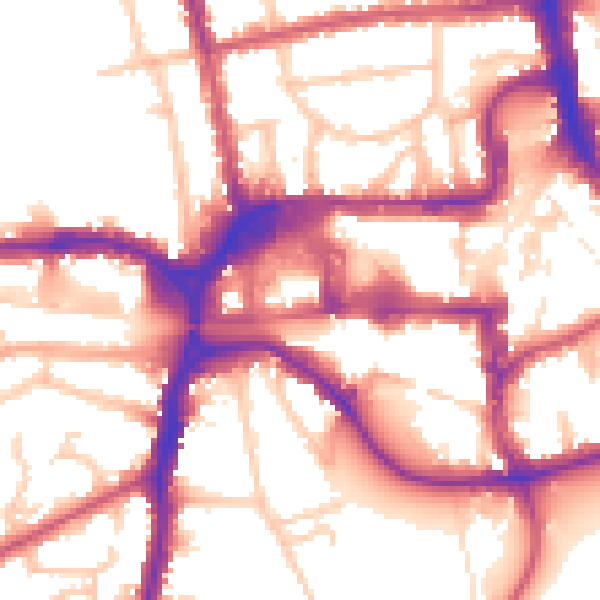 Daytime road noise heatmap for HA1 1HL