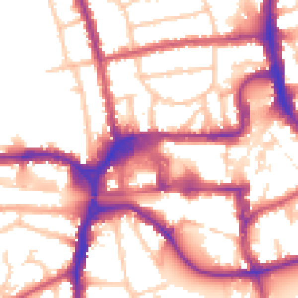 Daytime road noise heatmap for HA1 1HS
