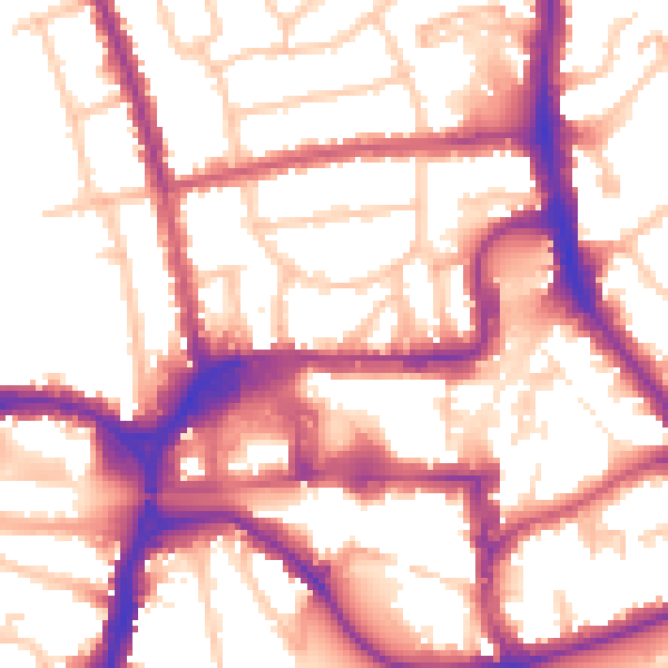 Daytime road noise heatmap for HA1 1JS