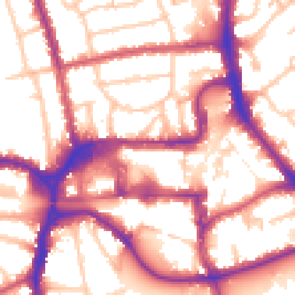 Daytime road noise heatmap for HA1 1JX