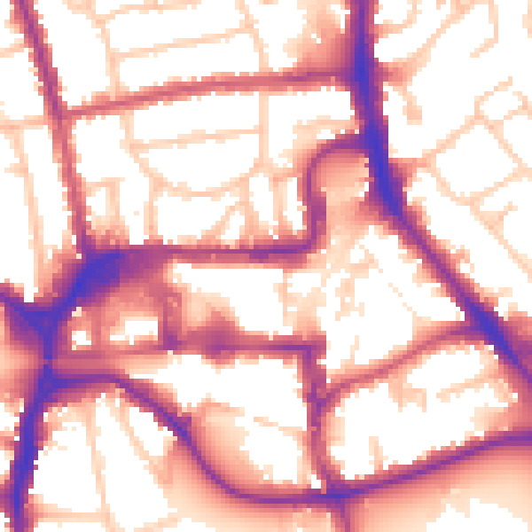 Daytime road noise heatmap for HA1 1LA