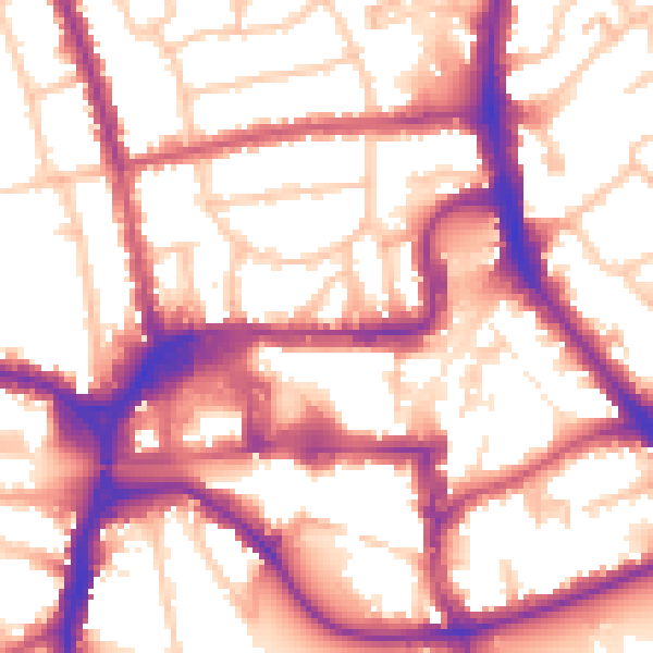 Daytime road noise heatmap for HA1 1LE