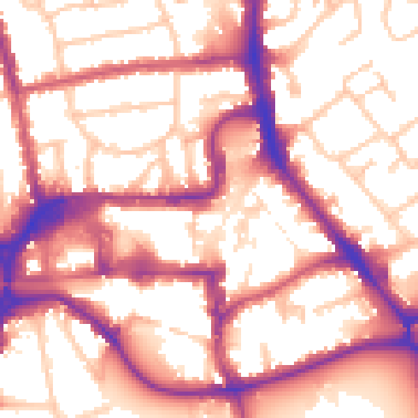Daytime road noise heatmap for HA1 1LG