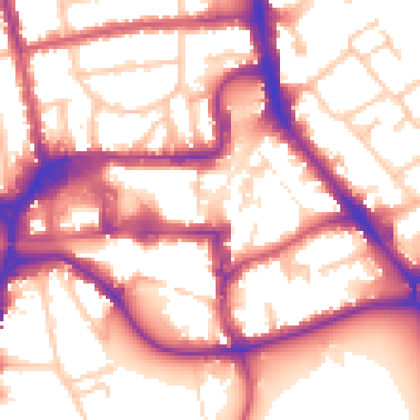 Daytime road noise heatmap for HA1 1LH