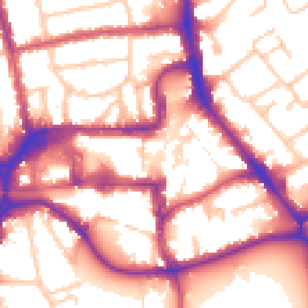 Daytime road noise heatmap for HA1 1LJ