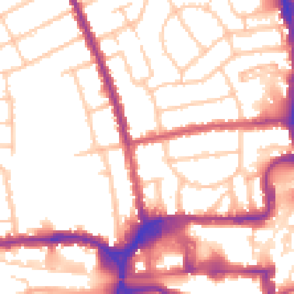 Daytime road noise heatmap for HA1 1RP