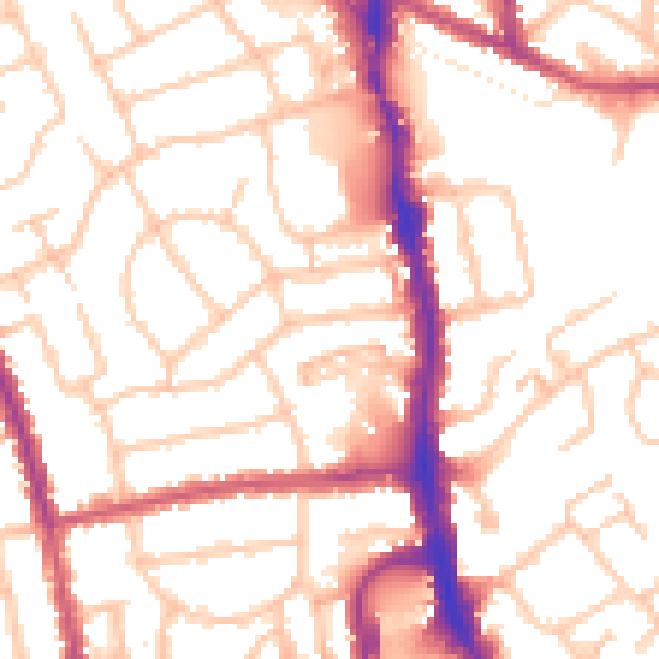 Daytime road noise heatmap for HA1 1TA